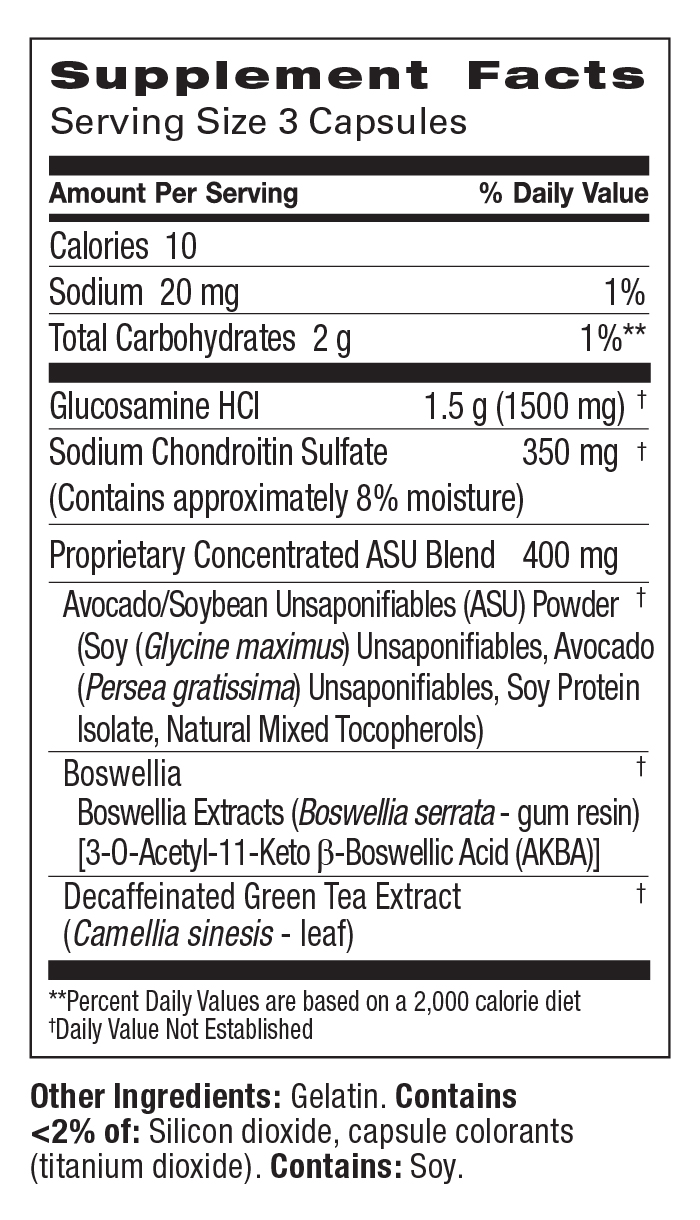 Cosamin ASU Joint Supplement Facts